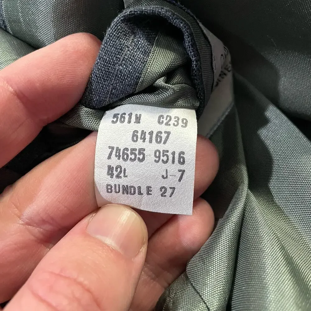 Vintage Levi’s Business Class Gray Pinstripe Blazer Sport Coat Mens 42L USA Made